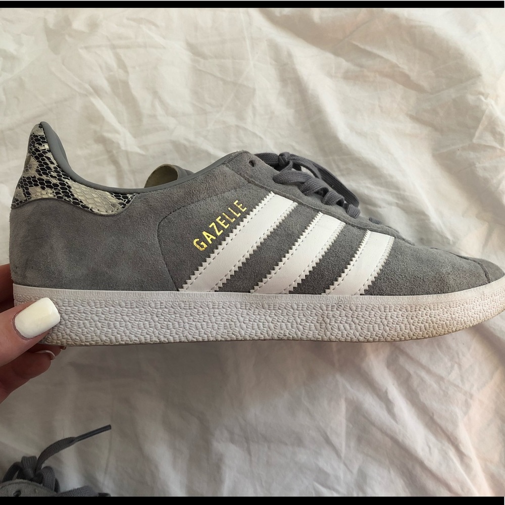 Gray Suede and Snakeskin Custom Adidas